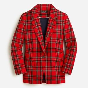 J. CREW Willa blazer in Good Tidings plaid wool blend — size 4